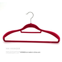 Swivel Hook Flocked Velvet Adult Clothes Hanger with Big Suit Shoulder